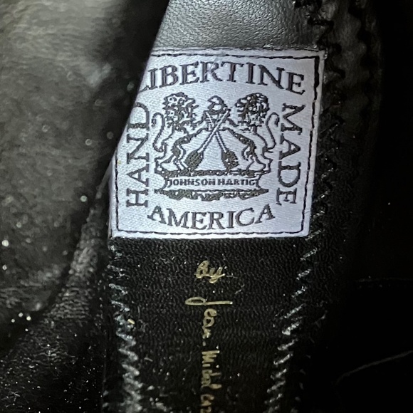 Libertine High Heeled Platform Red Velvet Boots Size 40 / 5" Heel - Picture 6 of 6